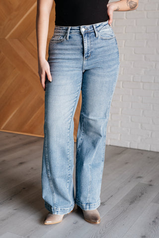 Melia High Rise Side Seam Detail Wide Leg Jeans (ONLINE EXCLUSIVE)