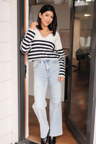 Memorable Moments Striped Sweater in White (ONLINE EXCLUSIVE)