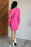 Milan Travel Shift Dress in Hot Pink (ONLINE EXCLUSIVE)