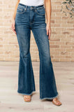 Miley High Waist Control Top Frayed Hem Flare Jeans (ONLINE EXCLUSIVE)