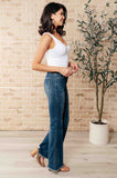 Miley High Waist Control Top Frayed Hem Flare Jeans (ONLINE EXCLUSIVE)