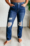 Montana High Rise Rigid Magic Distressed Straight Jeans(ONLINE EXCLUSIVE)