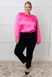 Not Exaggerating Satin Puff Sleeve Blouse (ONLINE EXCLUSIVE)