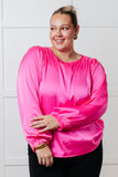 Not Exaggerating Satin Puff Sleeve Blouse (ONLINE EXCLUSIVE)