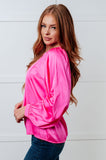 Not Exaggerating Satin Puff Sleeve Blouse (ONLINE EXCLUSIVE)