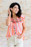 Orange Blossoms Flutter Sleeve Blouse (ONLINE EXCLUSIVE)