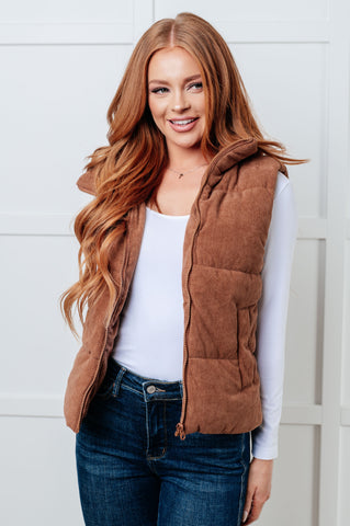 Set Me Up Corduroy Puffer Vest (ONLINE EXCLUSIVE)