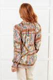 Show and Tell Mixed Print Peasant Blouse (ONLINE EXCLUSIVE)