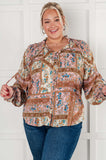 Show and Tell Mixed Print Peasant Blouse (ONLINE EXCLUSIVE)