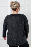 Simple Silhouette Brushed Hacci Sweater in Black (ONLINE EXCLUSIVE)