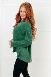 Simple Silhouette Brushed Hacci Sweater in Dark Green (ONLINE EXCLUSIVE)