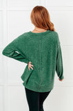 Simple Silhouette Brushed Hacci Sweater in Dark Green (ONLINE EXCLUSIVE)