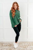 Simple Silhouette Brushed Hacci Sweater in Dark Green (ONLINE EXCLUSIVE)