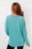 Simple Silhouette Brushed Hacci Sweater in Dusty Teal (ONLINE EXCLUSIVE)