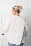 Simple Silhouette Brushed Hacci Sweater in Sand Beige (ONLINE EXCLUSIVE)