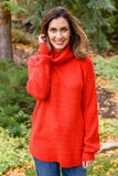 Steady Pace Roll Neck Sweater In Red (ONLINE EXCLUSIVE)