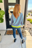 Best Selling Larson Contrast Pullover in Pink/Green (ONLNIE EXCLUSVE)