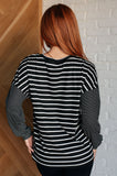 Super Clever Patchwork Striped Top in Black (ONLINE EXCLUSIVE)