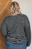 Super Clever Patchwork Striped Top in Black (ONLINE EXCLUSIVE)