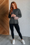 Super Clever Patchwork Striped Top in Black (ONLINE EXCLUSIVE)