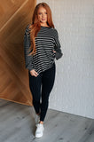 Super Clever Patchwork Striped Top in Black (ONLINE EXCLUSIVE)