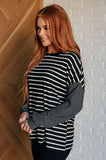 Super Clever Patchwork Striped Top in Black (ONLINE EXCLUSIVE)