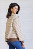 Too Good to be True Striped Drop Shoulder Top in Brown (ONLINE EXCLUSIVE)