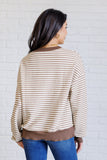 Too Good to be True Striped Drop Shoulder Top in Brown (ONLINE EXCLUSIVE)