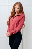 Under Her Spell Half Zip Pullover in Mauve (ONLINE EXCLUSIVE)