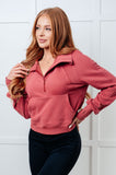 Under Her Spell Half Zip Pullover in Mauve (ONLINE EXCLUSIVE)