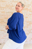 Up For Anything V-Neck Blouse in Navy (ONLINE EXCLUSIVE)