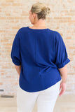 Up For Anything V-Neck Blouse in Navy (ONLINE EXCLUSIVE)