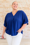 Up For Anything V-Neck Blouse in Navy (ONLINE EXCLUSIVE)