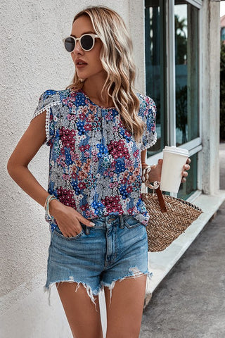 Day Trip Top in Blue Floral (FINAL SALE ITEM)