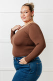 Bring in the Basics Seamless Reversible V-Neck Coffee (ONLINE EXCLUSIVE)